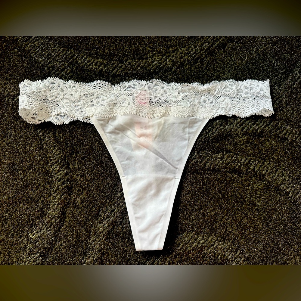 Victoria’s Secret white lace Angels thong